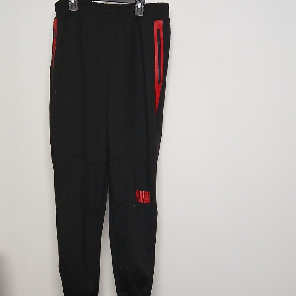NBA Men Black Red Joggers Size Medium GUC